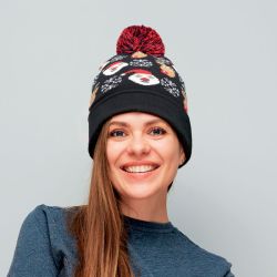 Bonnet publicitaire personnalisable de Noël tricoté avec revers Shimas hat