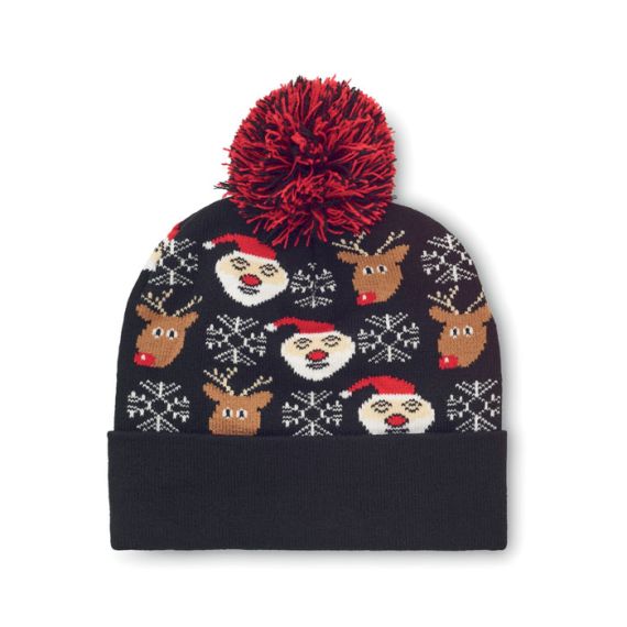 Bonnet publicitaire personnalisable de Noël tricoté avec revers Shimas hat