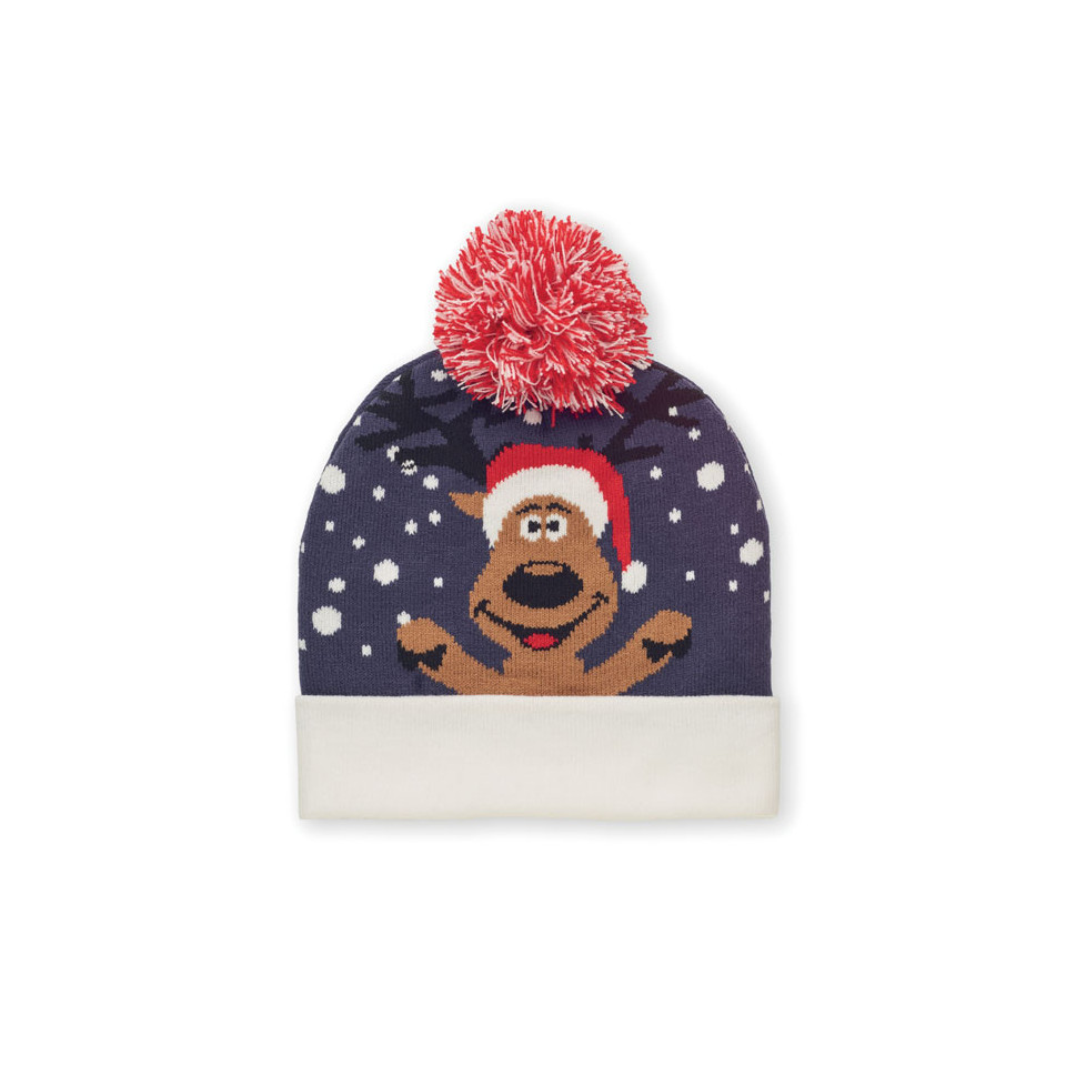 Bonnet publicitaire personnalisable de Noël tricoté avec revers Shimas hat