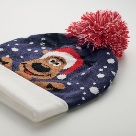 Bonnet publicitaire personnalisable de Noël tricoté avec revers Shimas hat