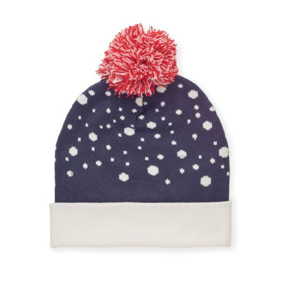 Bonnet publicitaire personnalisable de Noël tricoté avec revers Shimas hat