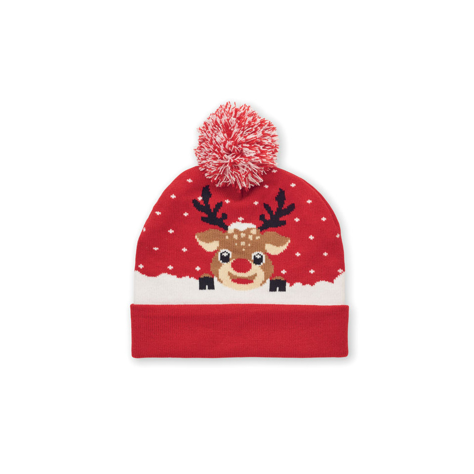 Bonnet publicitaire personnalisable de Noël tricoté avec revers Shimas hat