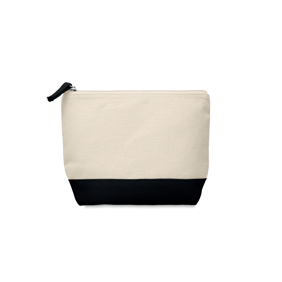 Trousse personnalisable à maquillage en coton avec fond coloré et tirette Kleuren