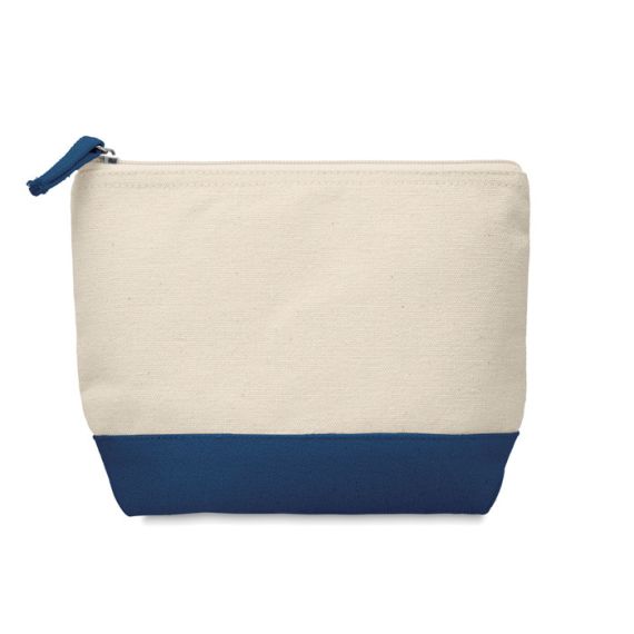 Trousse personnalisable à maquillage en coton avec fond coloré et tirette Kleuren