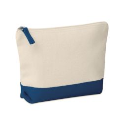 Trousse personnalisable à maquillage en coton avec fond coloré et tirette Kleuren