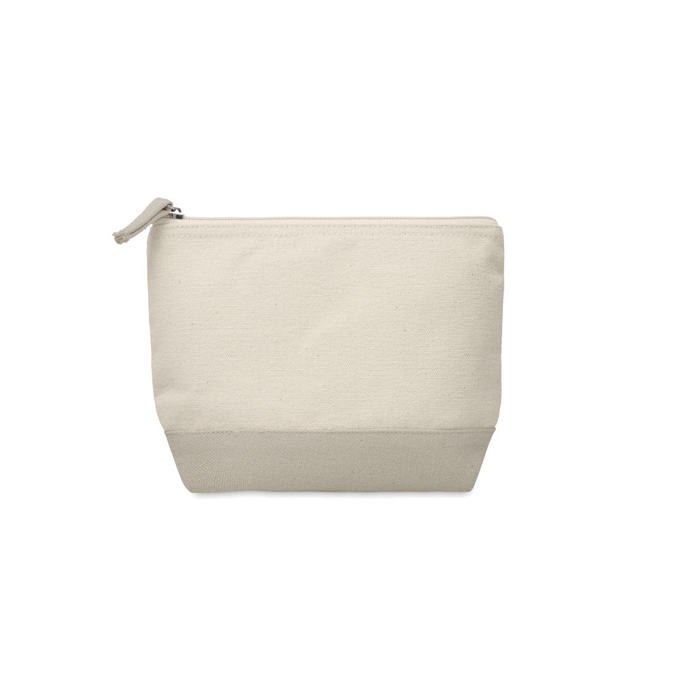 Trousse personnalisable à maquillage en coton avec fond coloré et tirette Kleuren