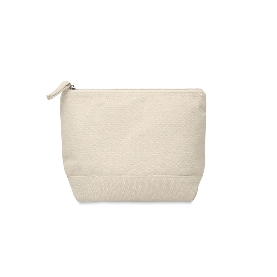 Trousse personnalisable à maquillage en coton avec fond coloré et tirette Kleuren