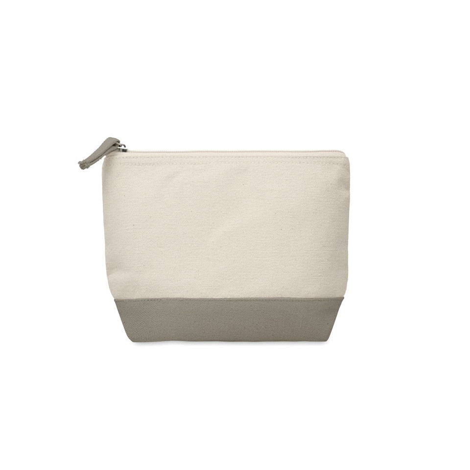 Trousse personnalisable à maquillage en coton avec fond coloré et tirette Kleuren