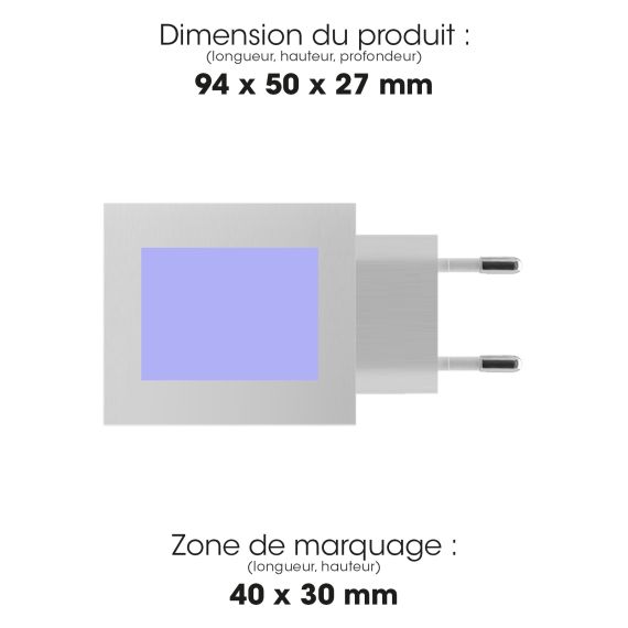 Chargeur publicitaire Secteur Prise Muraleà Charge Rapideavec 4 Ports USB Akashi