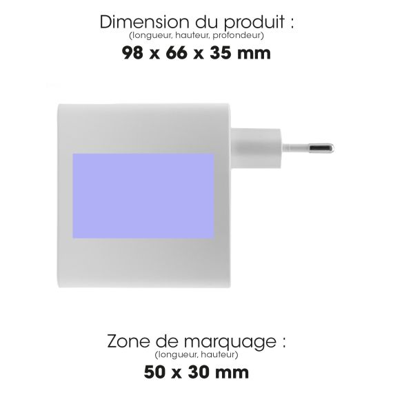 Chargeur publicitaire Secteur Intelligent 6A 3 USB et TYPE-C 60W Akashi