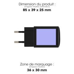 Chargeur publicitaire Secteur Prise Muraleà Charge Rapideavec 2 Ports USB Akashi