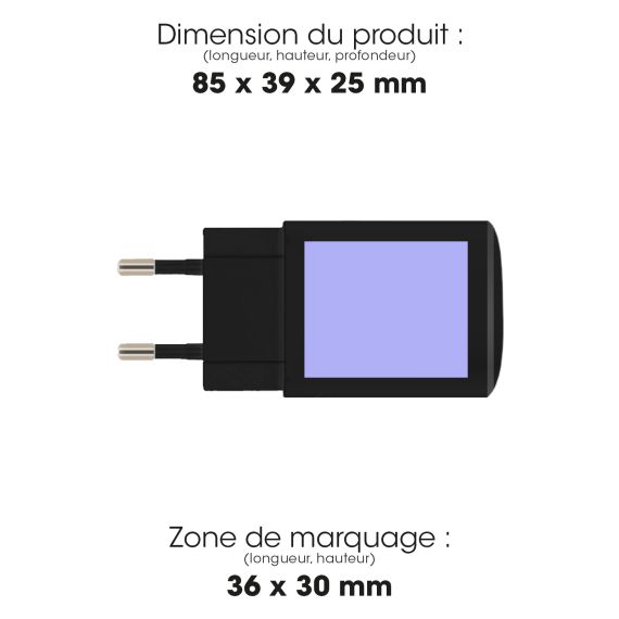 Chargeur publicitaire Secteur Prise Muraleà Charge Rapideavec 2 Ports USB Akashi