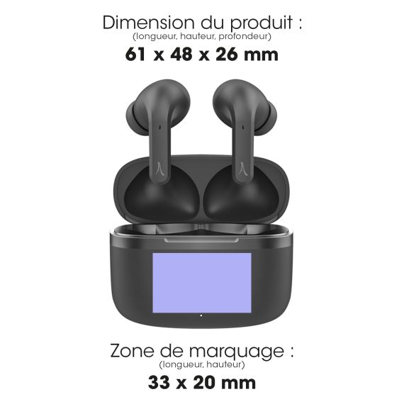 Ecouteurs publicitaires Bluetooth Sans Fil Premium Intra-Auriculaires Akashi