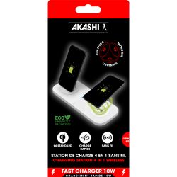 Station publicitaire de Charge 4-en-1 Dock Sans-Fil Akashi