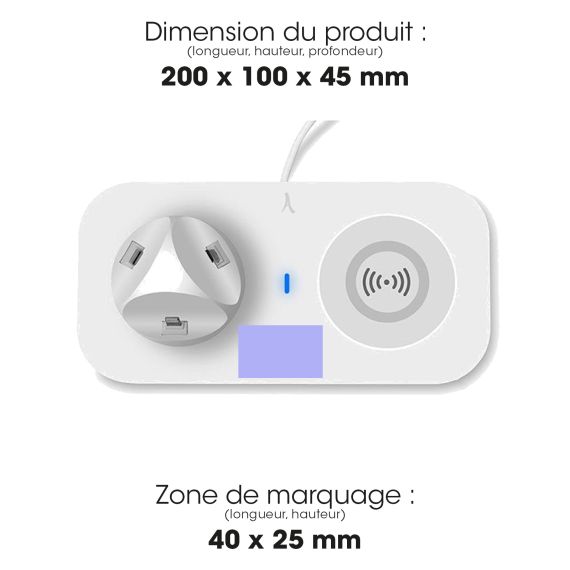 Station publicitaire de Charge 4-en-1 Dock Sans-Fil Akashi