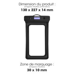 Etui publicitaire Imperméable Flottant Waterproof Universel pour Smartphones jusqu'à 6.8" Akashi