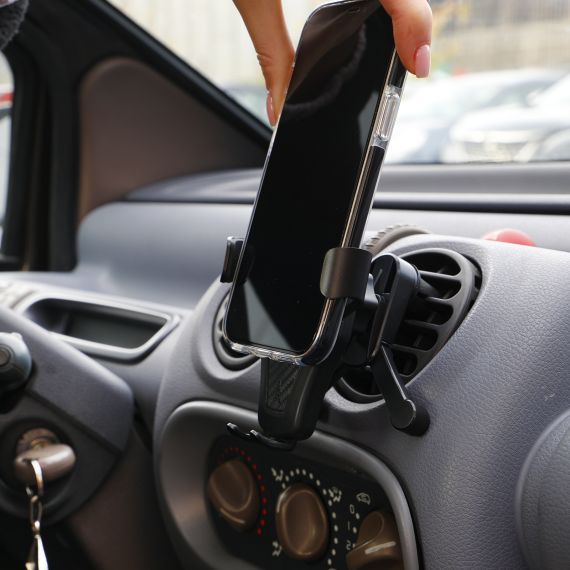 Support publicitaire de Téléphone Gravité pour Voiture avec Fixation Grille d'Aération, Orientable à 360 Akashi