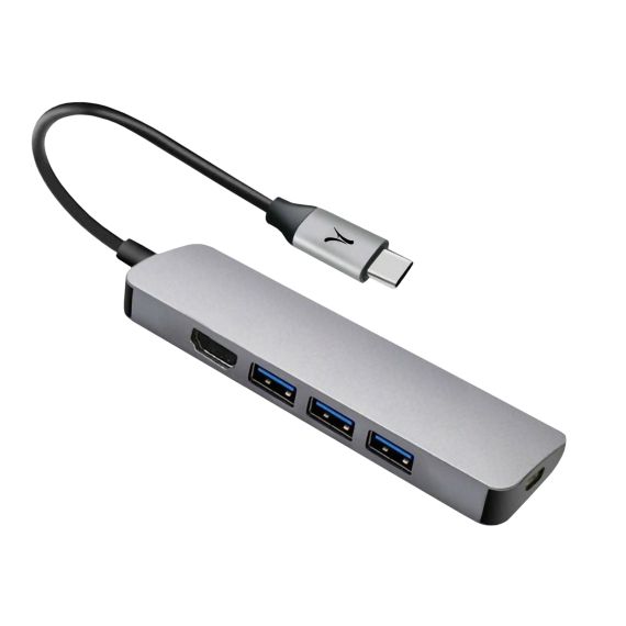 Adaptateur publicitaire Hub USB-C 5 en 1 HDMI, 3 Ports USB, Port USB-C Power Delivery Akashi