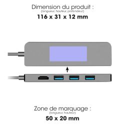 Adaptateur publicitaire Hub USB-C 5 en 1 HDMI, 3 Ports USB, Port USB-C Power Delivery Akashi