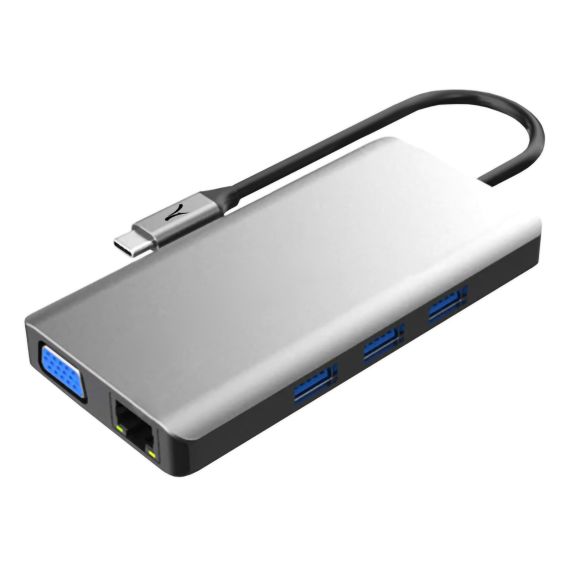 Adaptateur publicitaire Hub USB C 9-en-1 Akashi