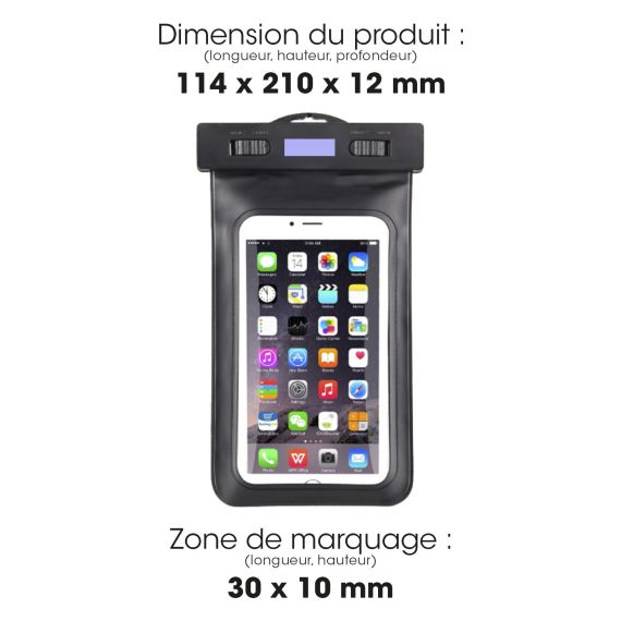 Etui publicitaire Imperméable Waterproof Universel pour Smartphones jusqu'à 6.5" Akashi