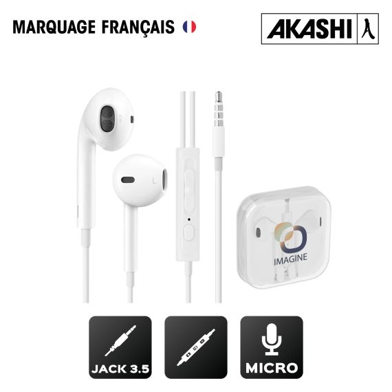 Écouteurs publicitaires Intra-auriculaire Filaires avec Micro Akashi