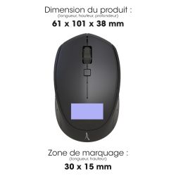 Souris publicitaire sans-fil 100% ECO-RESPONSABLE en Plastique Recyclé Akashi