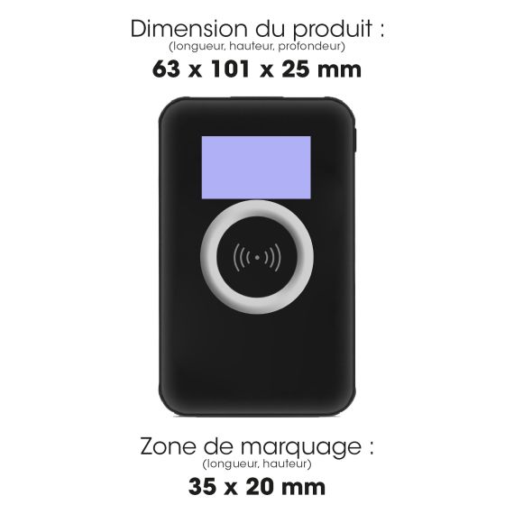 Batterie publicitaire Powerbank avec Charge à Induction Sans Fil 10,000 mAh + 2 Ports USB Akashi