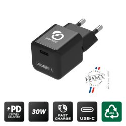 Chargeur prise USB-C publicitaire 30W Nano fabriqué en France