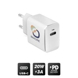 Chargeur publicitaire secteur usb type-c 20w power delivery