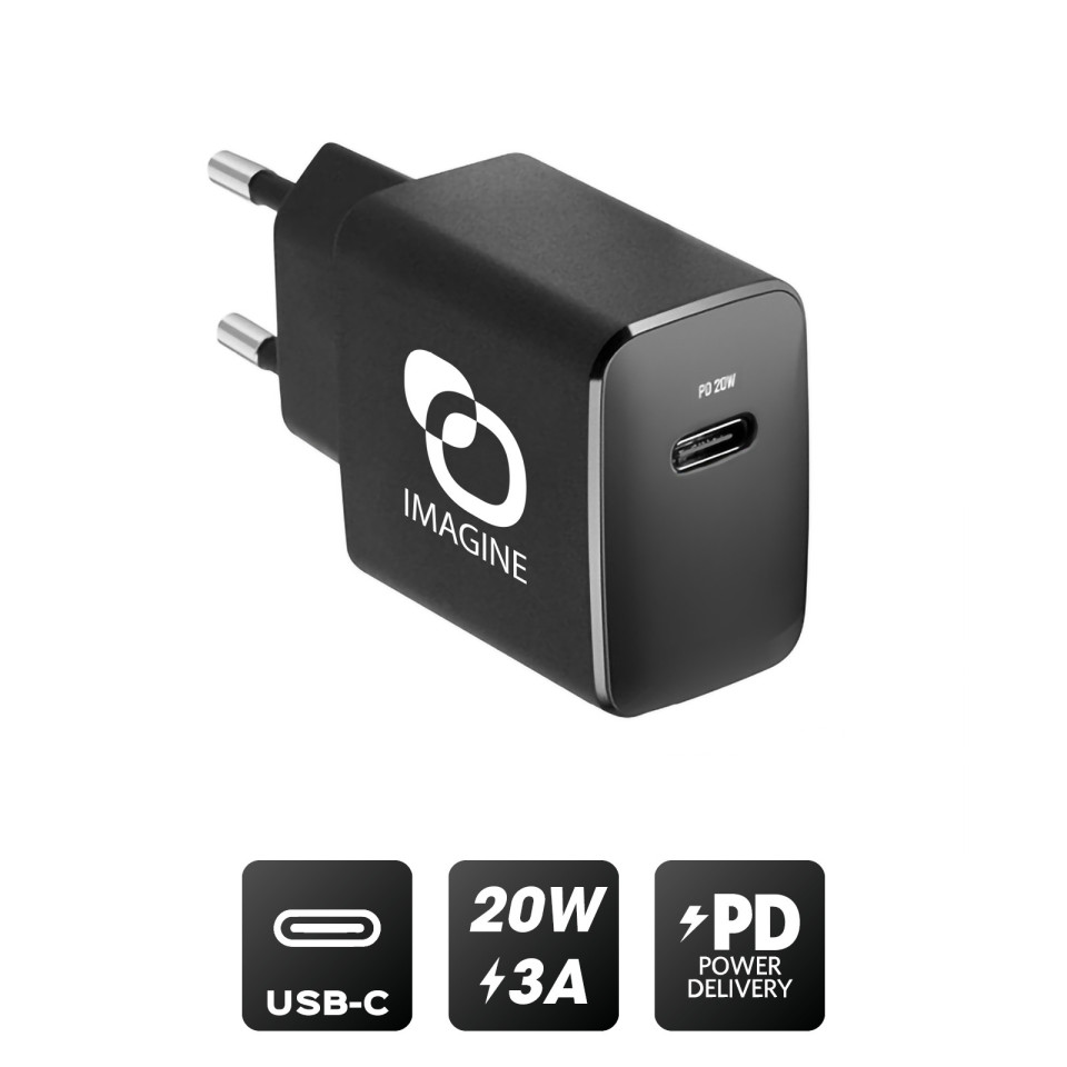 Chargeur publicitaire secteur usb type-c 20w power delivery