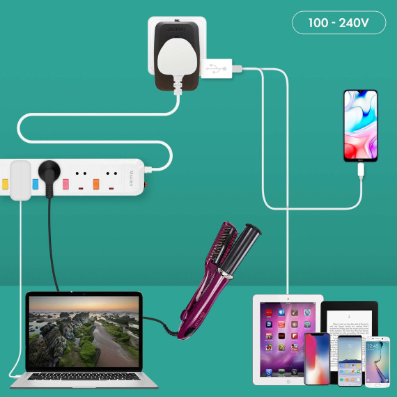 Adaptateur publicitaire universel de voyage avec sorties usb-c et usb-a