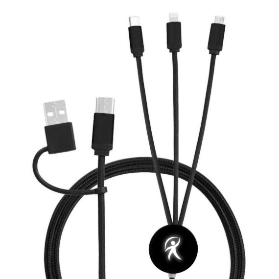 Cable publicitaire 5 en 1 charge eco ultra rapide certifié