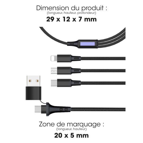 Cable publicitaire de charge 5 en 1