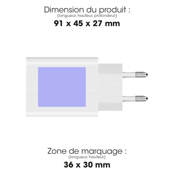 Chargeur publicitaire secteur usb type-c 38w power delivery