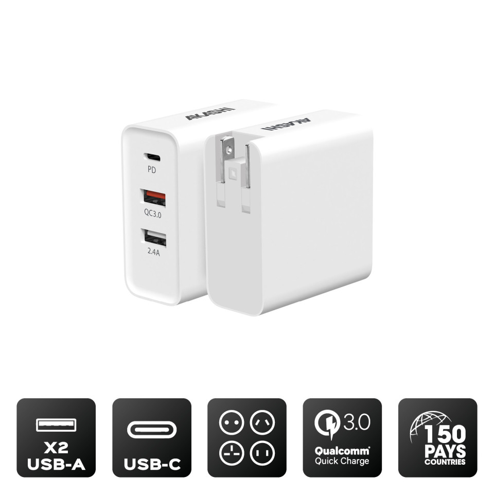 Chargeur publicitaire secteur 32w universel - eu/us/uk/aus