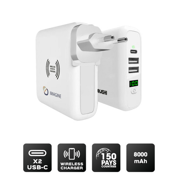 Chargeur publicitaire de voyage universel 3 en 1 prise eu / uk / us