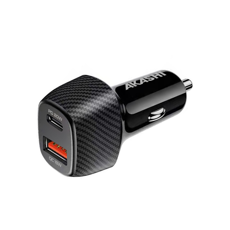 Chargeur publicitaire allume cigare turbo cac usb type-c 20w et usb-a qc3.0