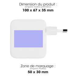 Pack publicitaire chargeur secteur eco 130w et cable type-c 100w