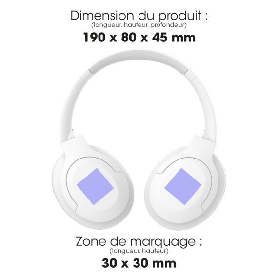 Casque publicitaire a reduction de bruit anc bluetooth sans fil