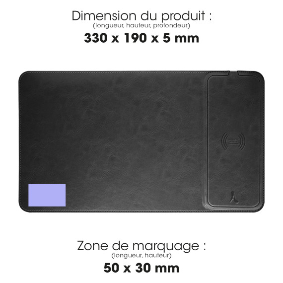 Tapis publicitaire de souris avec chargeur induction