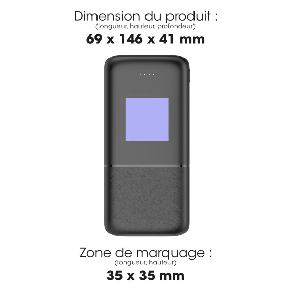 Batterie publicitaire de secours charge rapide 30 000 mah