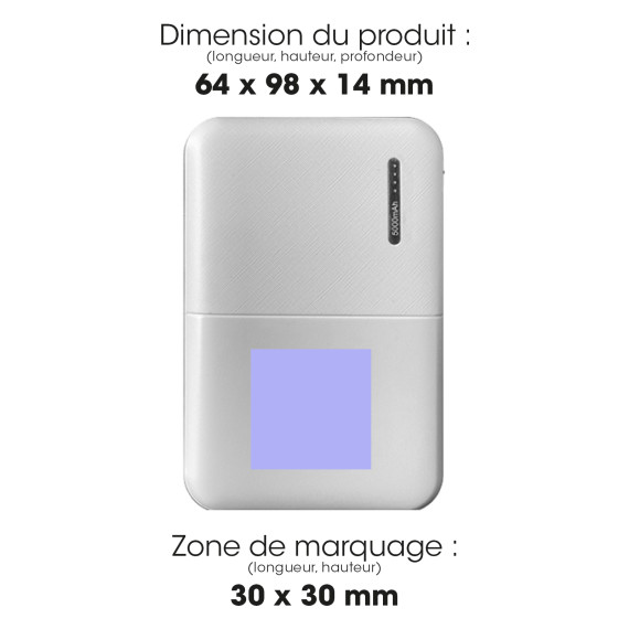 Batterie publicitaire de secours en plastique recyclé ultra compacte - 5000 mah