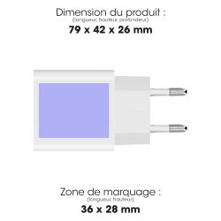 Chargeur publicitaire secteur usb type-c 15w + usb-a Akashi