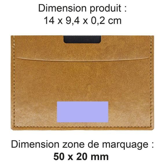 Porte carte grise publicitaire et documents cuir recyclé fabriqué en Europe 10 x 6,6 x 0,7 cm Akashi