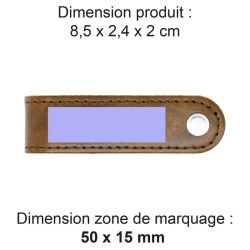 Porte-clé publicitaire vis en cuir véritable fabriqué en Europe 8,5 x 2,4 x 2 cm Akashi