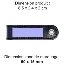 Porte-clé publicitaire vis en cuir véritable fabriqué en Europe 8,5 x 2,4 x 2 cm Akashi