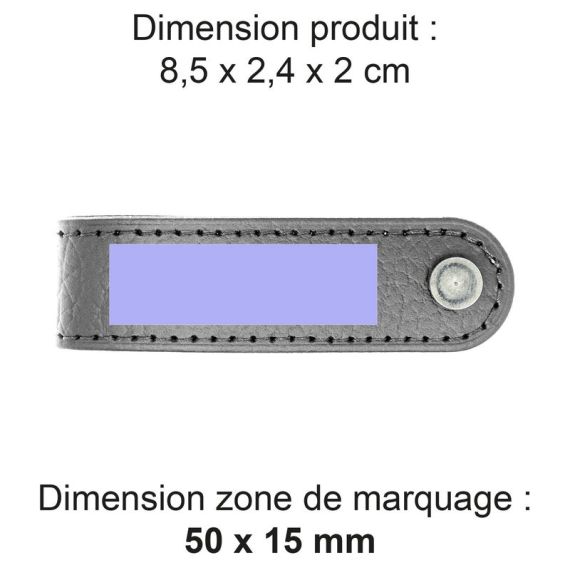 Porte-clé publicitaire vis cuir recyclé fabriqué en Europe 8,5 x 2,4 x 2 cm Akashi