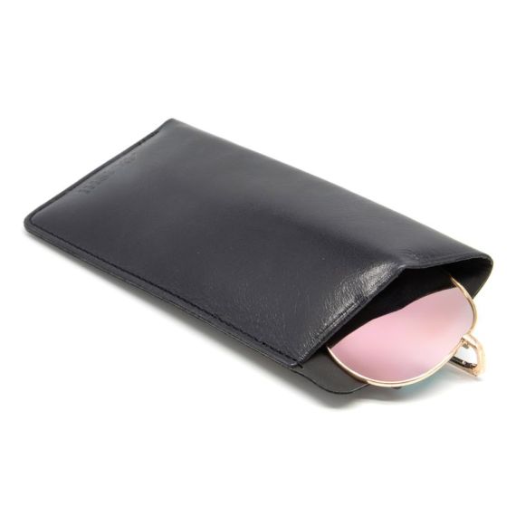 Etui publicitaire lunettes en cuir véritable fabriqué en Europe 17 x 8 x 1 cm Akashi