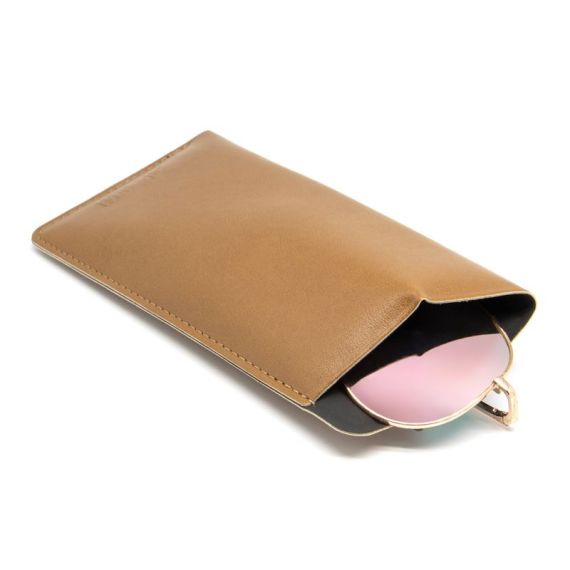 Etui publicitaire lunettes cuir recyclé fabriqué en Europe 17 x 8 x 1 cm Akashi